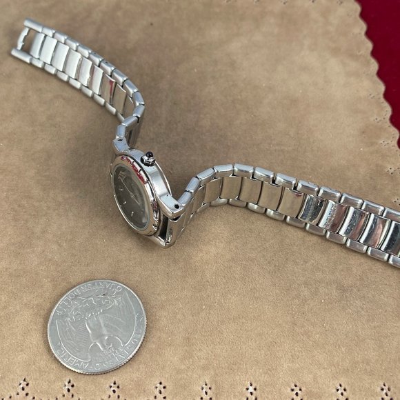 Vintage Givenchy Paris Watch Stainless Steel Black Face with Roman Numerals - Picture 6 of 10